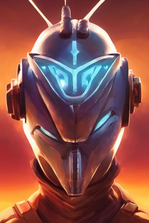 Image similar to epic mask helmet robot ninja portrait stylized as fornite style game design fanart by concept artist gervasio canda, behance hd by jesper ejsing, by rhads, makoto shinkai and lois van baarle, ilya kuvshinov, rossdraws global illumination radiating a glowing aura global illumination ray tracing hdr render in unreal engine 5