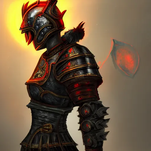 Image similar to medieval armor glowing with red light, elder scrolls online, world of warcraft, highly detailed, deviant art, 4 k