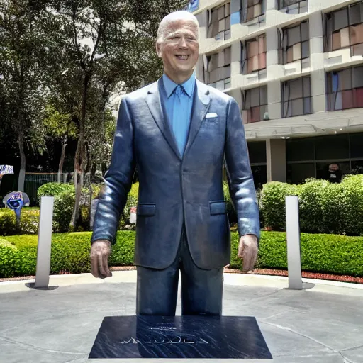 Image similar to joe biden statue outside of the nickelodeon hotel