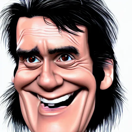 Image similar to caricature of jim carrey, hd, detailed, 4 k, award winning