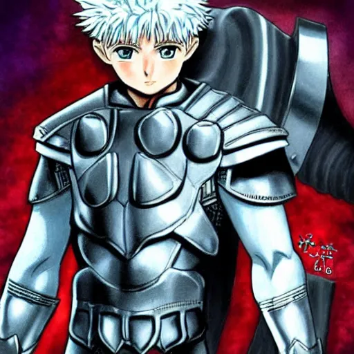 Prompt: adult killua zoldyck in thor's the dark world mcu armor, full body armor, anime art, highly detailed, muscular