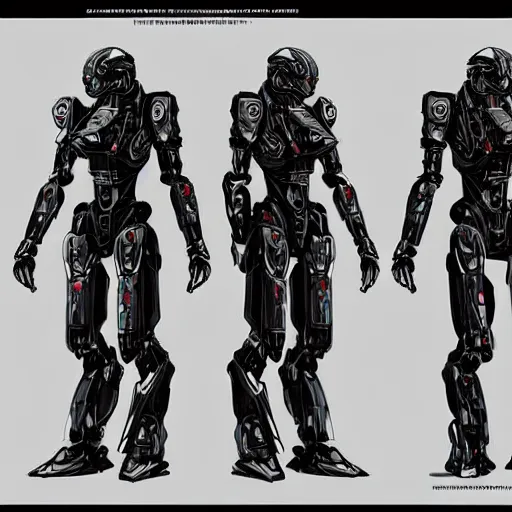 Prompt: character design sketch humanoid mecha by damascus apparel concept art character, fantasy, 4 k, high detail, sharp focus, trend in artstation