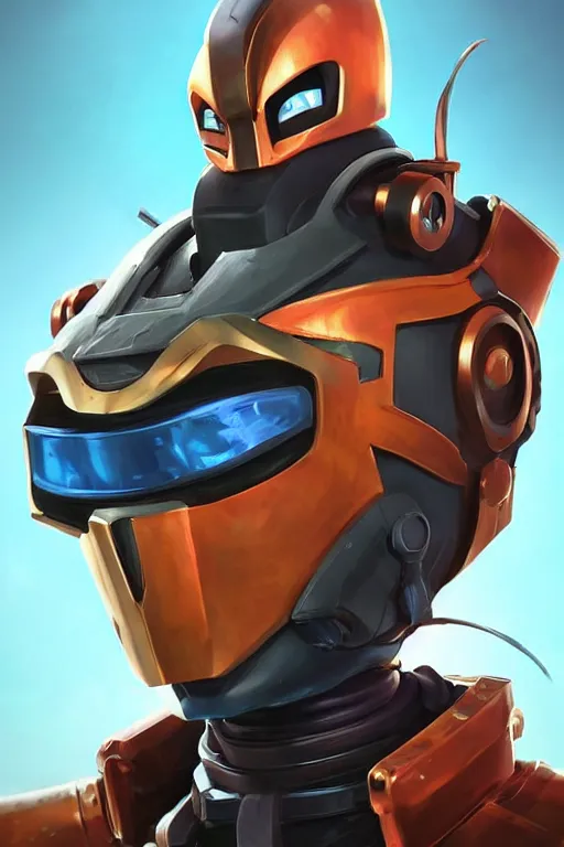 Image similar to epic mask helmet robot ninja portrait stylized as fornite style game design fanart by concept artist gervasio canda, behance hd by jesper ejsing, by rhads, makoto shinkai and lois van baarle, ilya kuvshinov, rossdraws global illumination radiating a glowing aura global illumination ray tracing hdr render in unreal engine 5