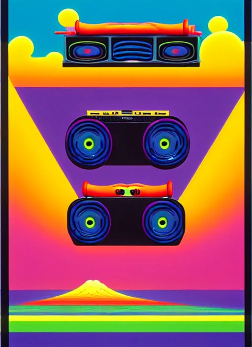 Image similar to boombox by shusei nagaoka, kaws, david rudnick, airbrush on canvas, pastell colours, cell shaded, 8 k