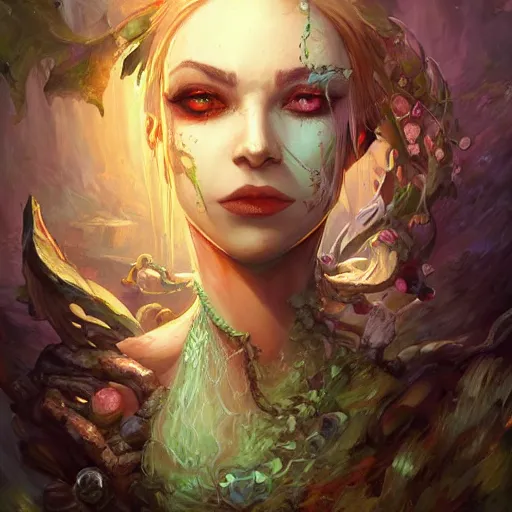 Prompt: beautiful Lady Yggdrasil Queen Portrait Portrait Portrait Planescape Torment Vagrant Story Character Time Druid Face Head Eyes Jordan Grimmer mandy jurgens dave dorman Tamas Medve Todor Hristov Ilya Repin