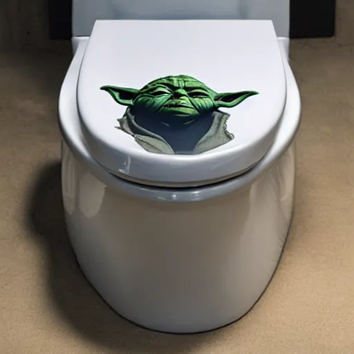 Image similar to toilet with angry facial expression, used by yoda