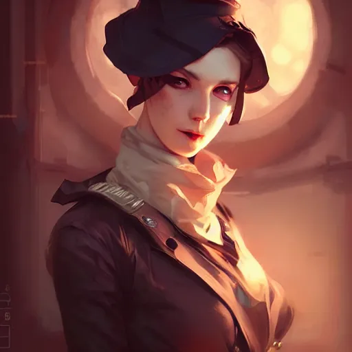 Prompt: portrait of a beautiful dieselpunk woman, by guweiz and wlop and artgerm