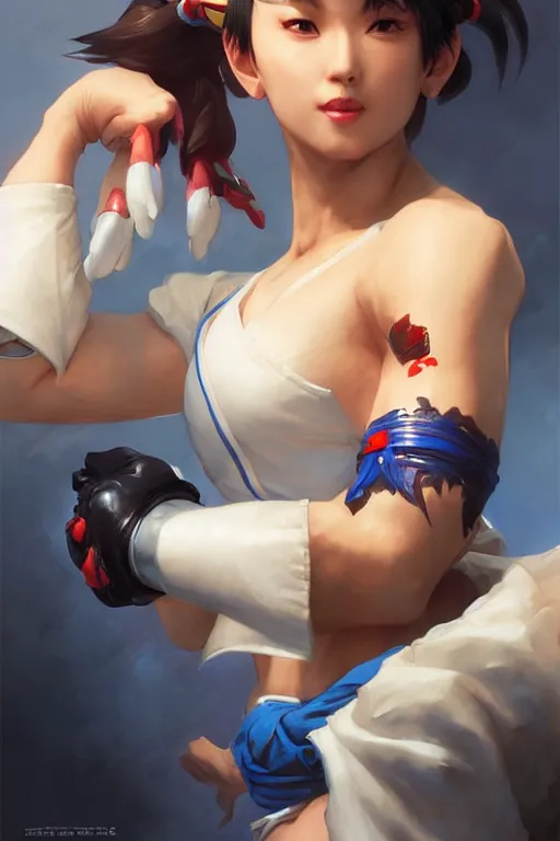 Image similar to portrait of Chun Li, Street fighter, highly detailed, digital art from artstation by Ruan Jia and Mandy Jurgens and Artgerm and william-adolphe bouguereau