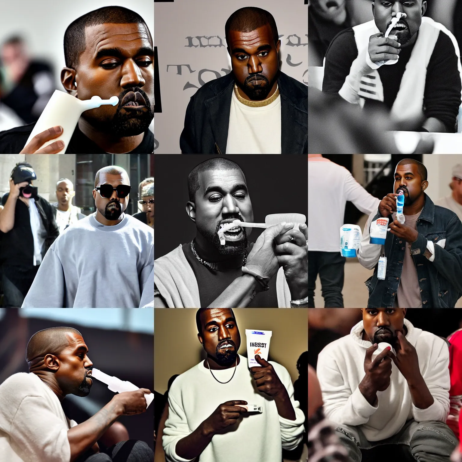 kanye west drinking a tube of toothpaste | Stable Diffusion | OpenArt