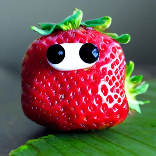 Image similar to strawberry creature with multiple eyes