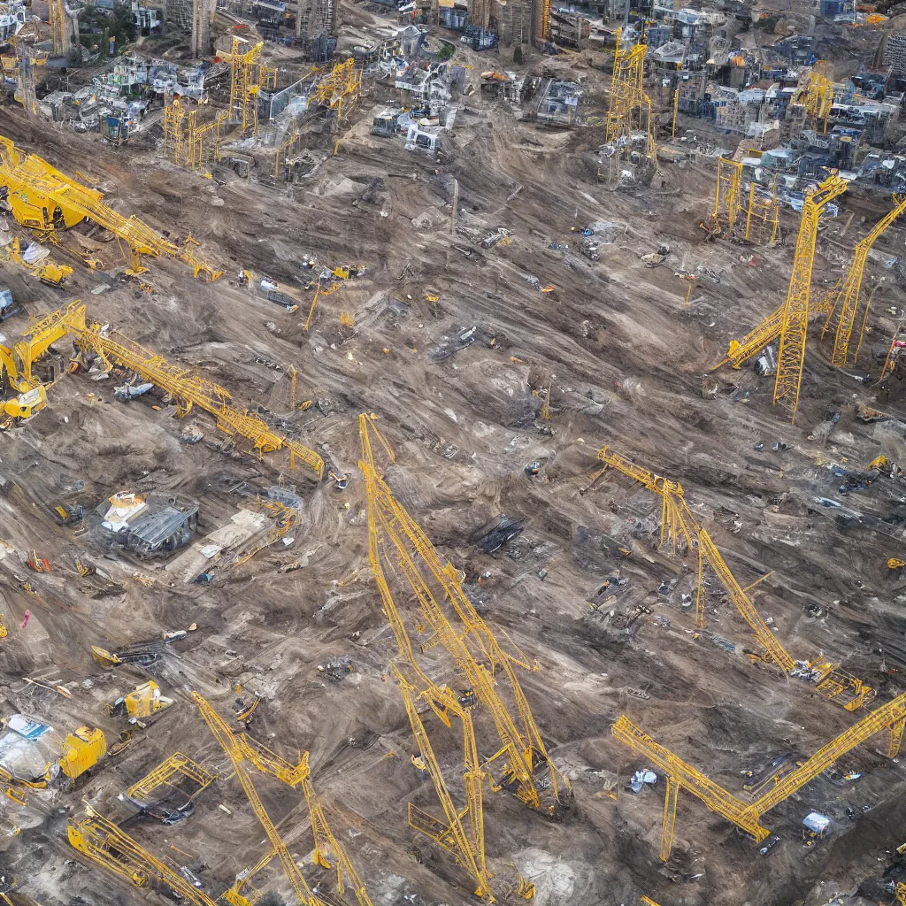 Image similar to golden construction site, birds eye view