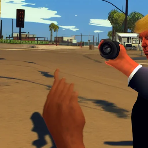 Prompt: donald trump in gta san andreas