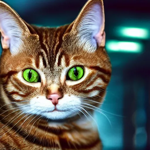 Image similar to red tabby cyborg cat