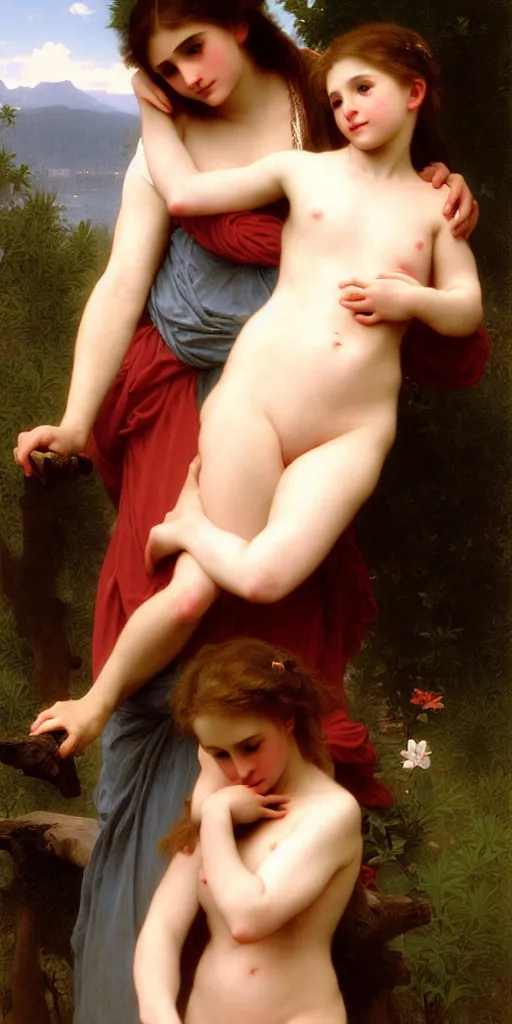 Image similar to an unexpected love, digital art, painted by bouguereau, very detailed, smooth, 4k masterpiece