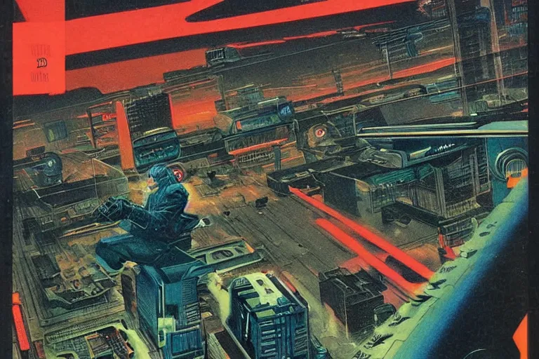 Prompt: 1979 OMNI Magazine Cover of a ripper-doc. Cyberpunk Akira style by Vincent Di Fate