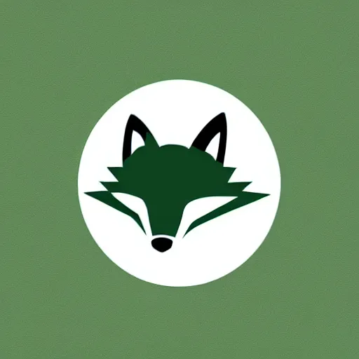 Image similar to green and white modern logo for a bank that has a fox mascot