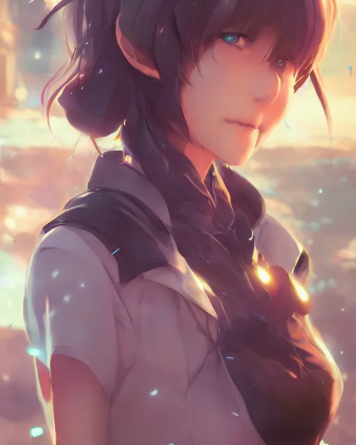 Image similar to illustration of an anime girl being mind controlled, by artgerm and wlop and greg rutkowski, digital art, extreme detail, realistic lighting, cinematic composition, concept art, sharp focus, colorful, photorealistic, 8 k
