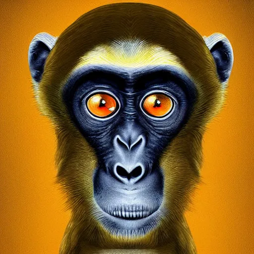 Image similar to a surrealist monkey