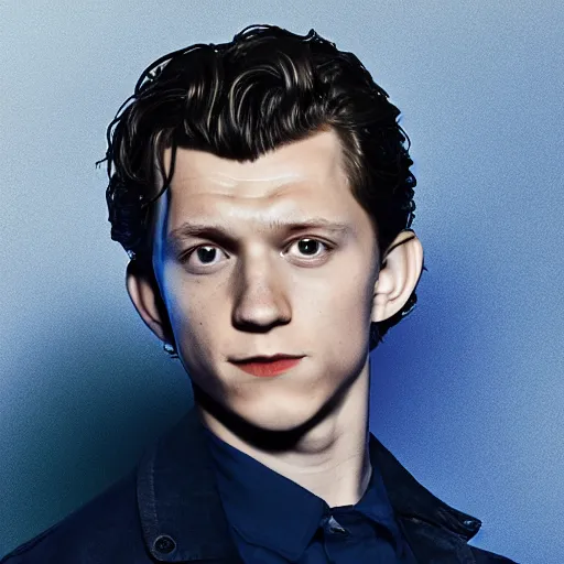 Image similar to tom holland as a rough dirty old man with a scruffy beard in a dark blue trenchcoat as the new doctor who, cinematic, volumetric lighting, f 8 aperture, cinematic eastman 5 3 8 4 film, photorealistic