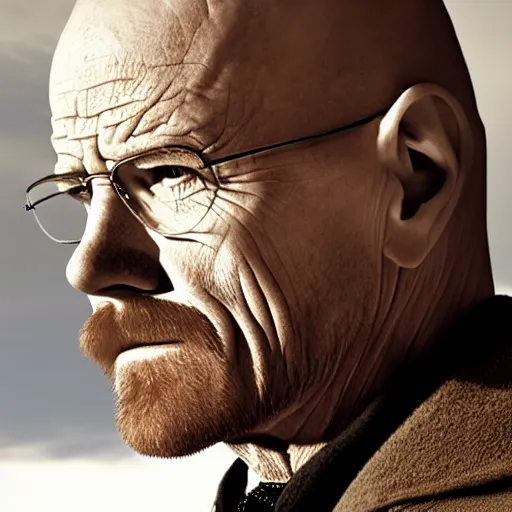 Prompt: half profile shot of walter white