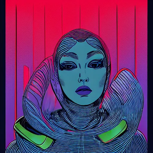 Image similar to “ gigi hadid retro minimalist portrait by jean giraud, moebius starwatcher comic, 8 k ”