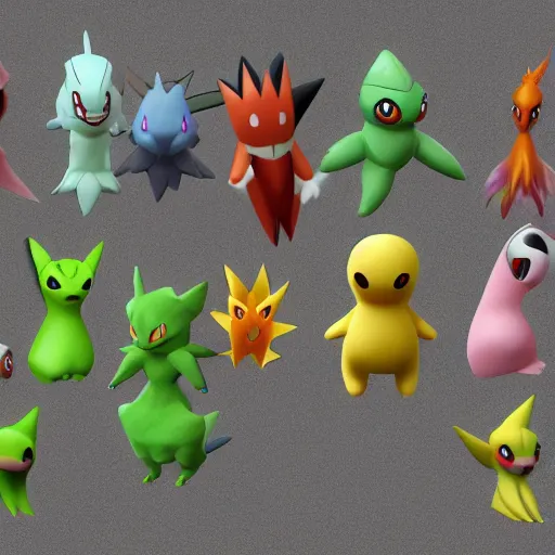 Prompt: scary pokemon that doesn't exist, 3 d rendered
