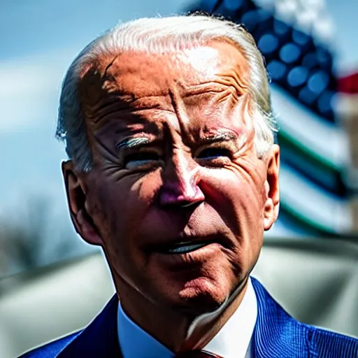 Image similar to joe biden is a steampunk cyborg, scifi, hyper realistic, 8 k