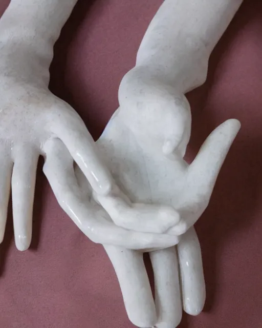 Image similar to beautiful marble sculpture of a woman's elegant hand, hyperreal