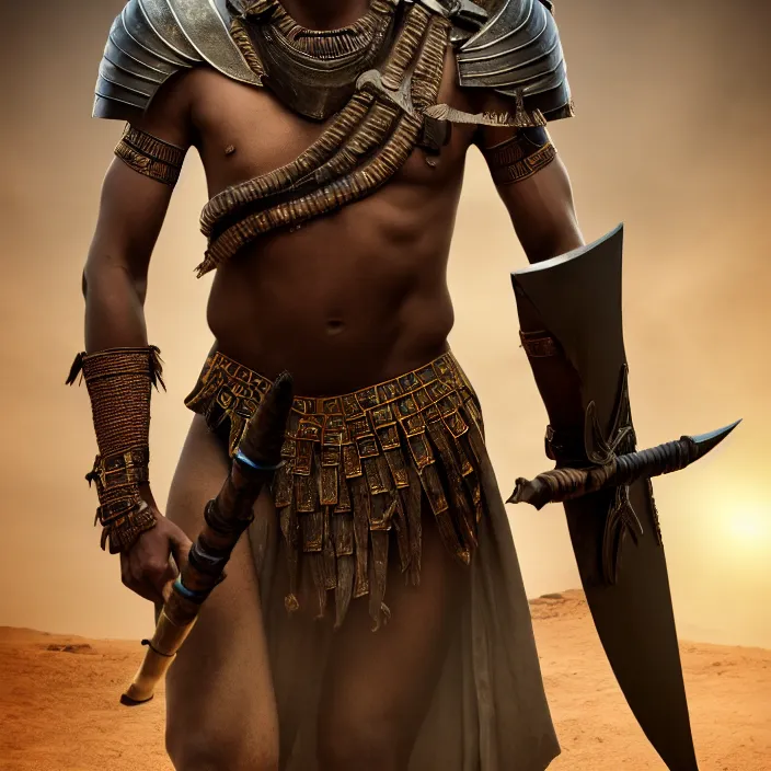 Image similar to professional photograph of a real - life anubis warrior. extremely detailed. 8 k