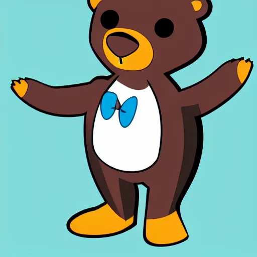 Prompt: toon bear vector