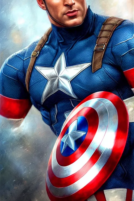 Prompt: photo of a captain america in the style of stefan kostic, realistic, half body shot, sharp focus, 4 k high definition, insanely detailed, intricate, elegant, art by stanley lau and artgerm