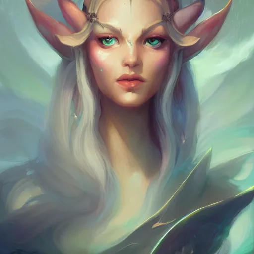 Prompt: portrait of a elven princess by pete mohrbacher and artgerm and wlop, digital art, highly detailed, fantasy style, mystical, Trending on Artstation HQ, deviantart, unreal engine, 4K UHD image