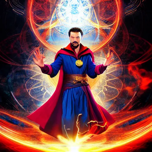 Prompt: dr strange woods playing digital art 4 k detailed