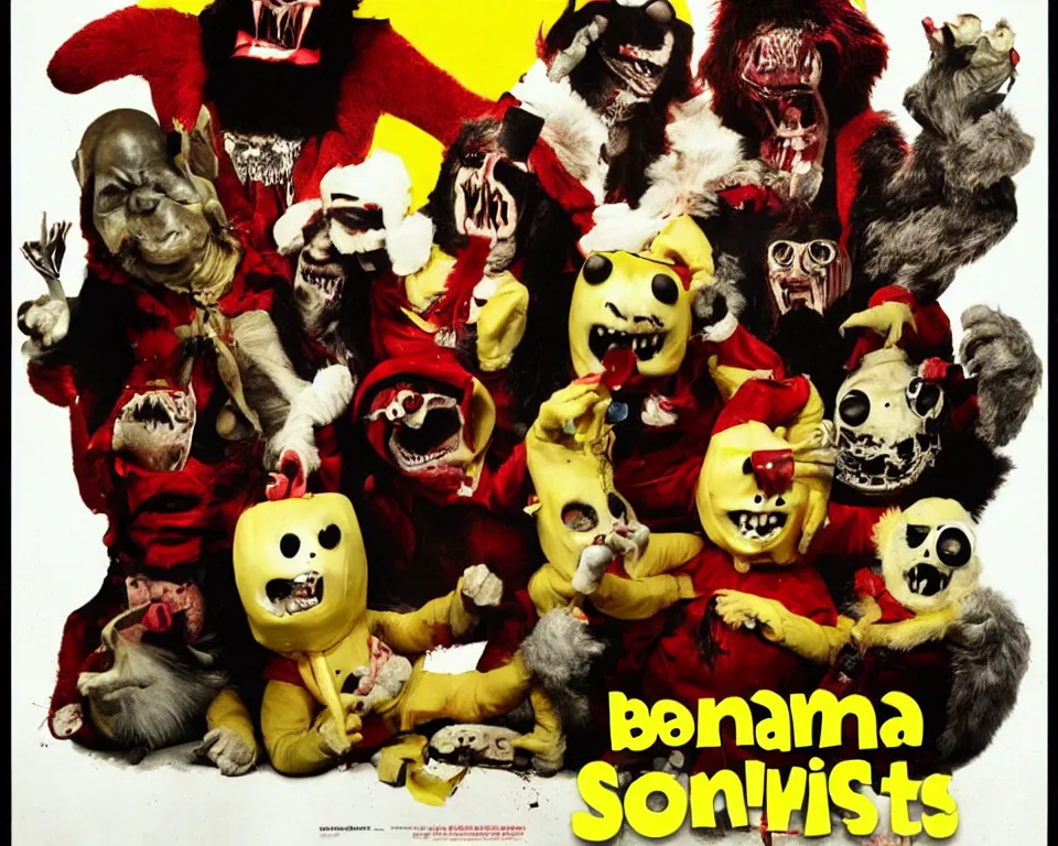 a horror movie poster featuring The Banana Splits | Stable Diffusion ...