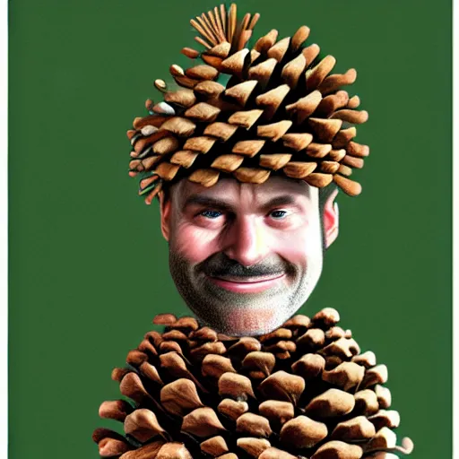 Prompt: man in pine cone costume, concept art