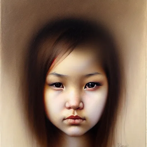 Image similar to beautiful portrait of a kazakh, ( emo ) girl, by casey baugh,, vladimir kush, yasunari ikenaga, yasar vurdem, william oxer