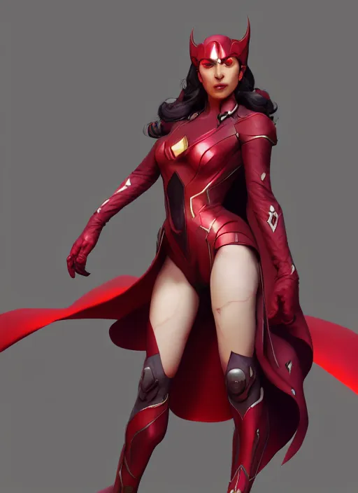 Prompt: scarlet witch in overwatch, naturel, hyper detailed, digital art, trending in artstation, cinematic lighting, studio quality, smooth render, unreal engine 5 rendered, octane rendered, art style by klimt and nixeu and ian sprigger and wlop and krenz cushart.