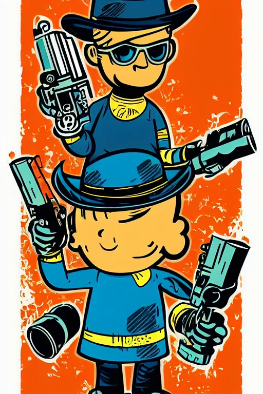 Image similar to fallout 7 6 retro futurist illustration art by butcher billy, sticker, colorful, illustration, highly detailed, simple, smooth and clean vector curves, no jagged lines, vector art, smooth andy warhol style