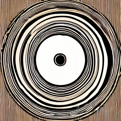 Prompt: woodlathe inside bowl, vector art, simple