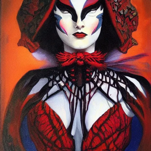 Image similar to Paintings inspired by Gerald Brom's Harlequin