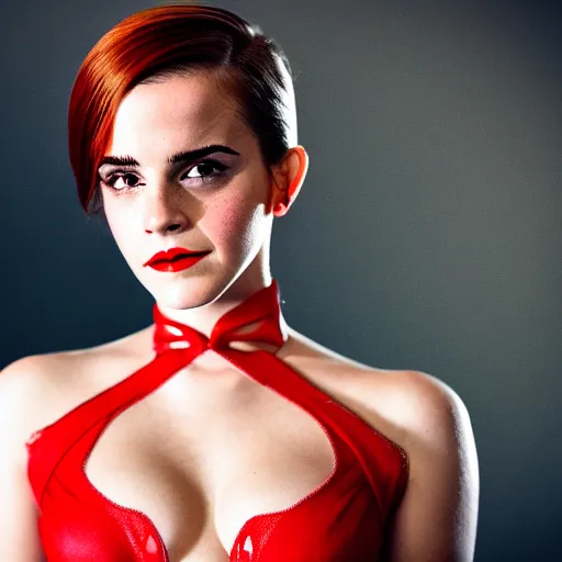 Prompt: Emma Watson as Jessica Rabbit, (EOS 5DS R, ISO100, f/8, 1/125, 84mm, modelsociety, symmetric balance)