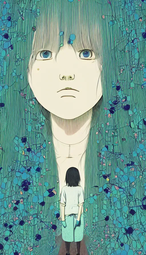 Image similar to a portrait of a girl by inio asano, beeple and james jean, chiho aoshima color scheme