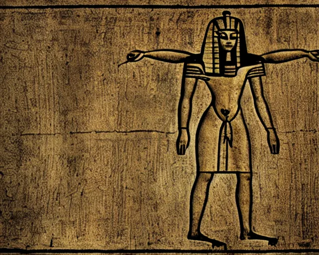 Image similar to a thin image border in the style of egyptian hieroglyphs sketched by leonardo da vinci, concept art, matte, sharp focus, illustration