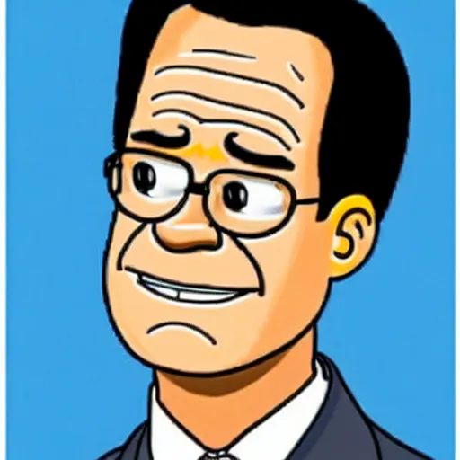 Prompt: Mark Rutte drawn in the style of the Simpsons