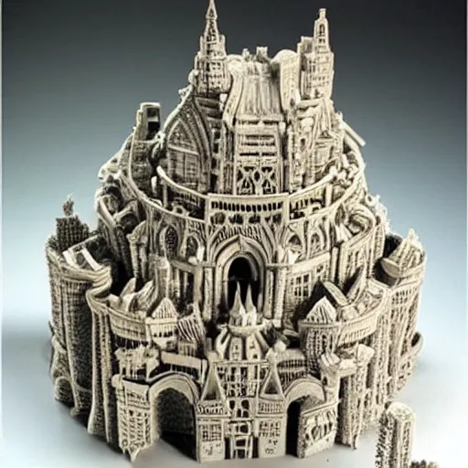 Image similar to hyper detailed sculpture out of carved sugar cubes,