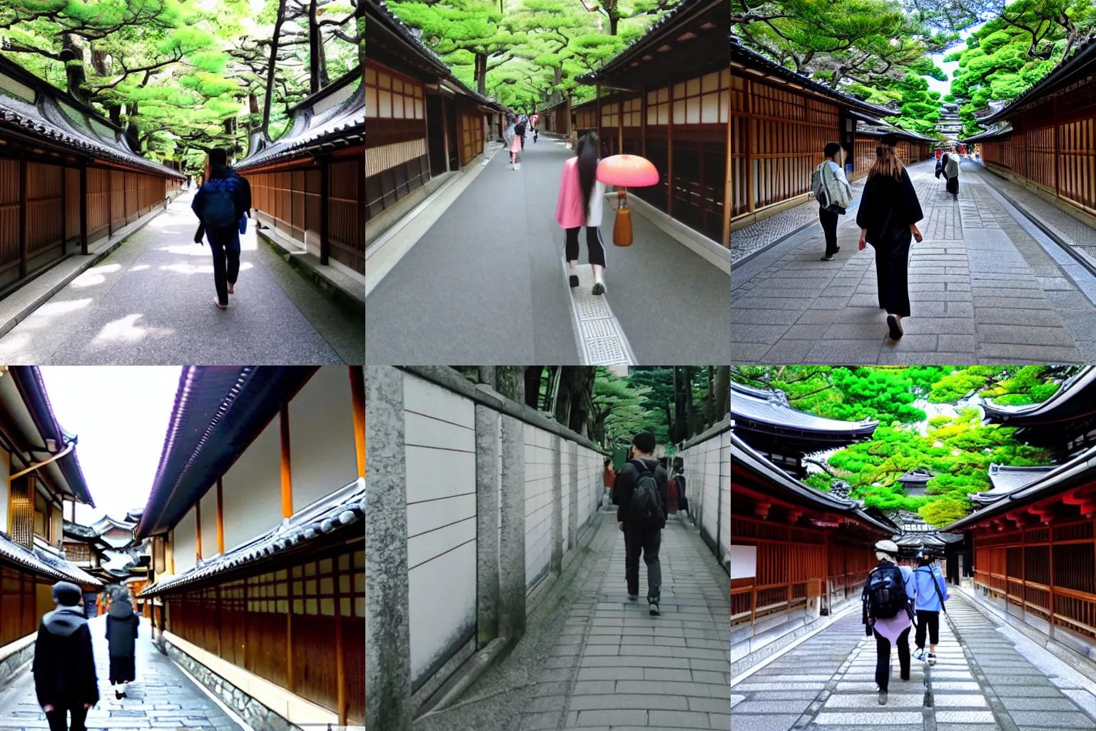Prompt: Still image of a walking video in Kyoto, GoPro