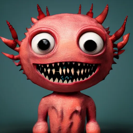 Image similar to autochrome photo of cute monster toy by Chris Ryniak, realistic, octane render