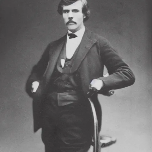 Prompt: a photograph of tucker carlson taken in 1 8 9 4