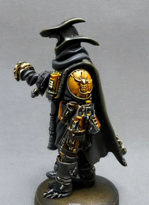 Image similar to 8 0 mm resin detailed miniature of a warhammer 4 0 k space marine plague doctor, product introduction photos, 4 k, full body,