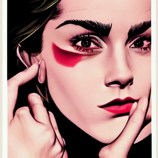 Image similar to emma watson as flash Heavy Contour makeup look eye shadow smokey eyes fashion model face by artgem by brian bolland by alex ross by artgem by brian bolland by alex rossby artgem by brian bolland by alex ross by artgem by brian bolland by alex ross